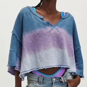 New We The Free After Midnight Washed Knit Cotton Top, NWT, Sz.XS